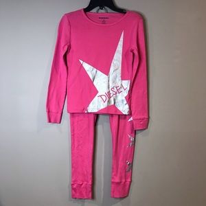 Diesel-girls long sleeves pjs set pink stars-L